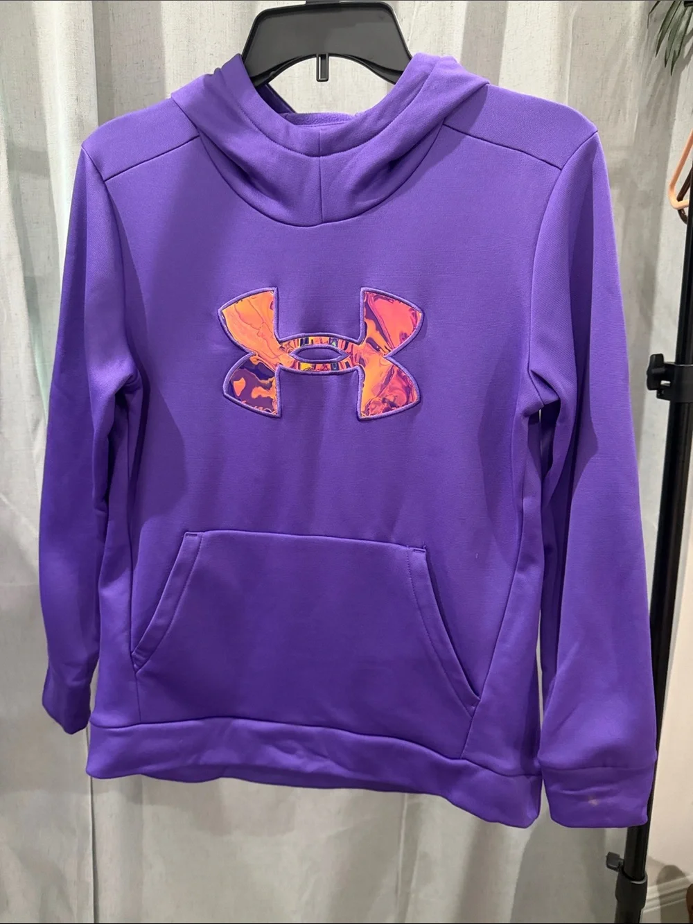Under Armour Purple Hoodie with Orange Accent Logo